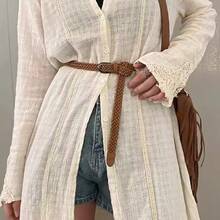 1pc New Korean Style Casual Wax Rope Braided Belt Women's Belt Clothing Decoration Pants Pocket - Multicolor - View 8