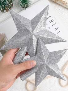 1pc Classic Shining Star Tree Top, Plastic Shining Star, Suitable For Festive Home And Party Decorations, Suitable For New Year, Winter Celebrations - No Power Required Best Gifts Birthday Christmas Decorations Home Christmas Gifts Christmas Decor - Multicolor - View 6