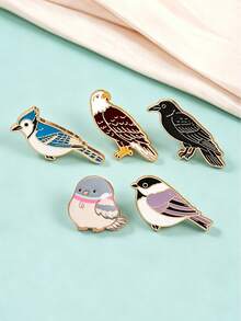 1/5pcs Exquisite Bird Brooch, Delicate Texture Niche Design, Decorative For Clothes, Canvas Bags, Versatile Daily Accessory - Multicolor - View 12