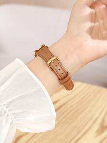 1pc Luxury Rose Gold Diamond Bow Watch Band + Double Row Rhinestone Hollow Watch Case Compatible With Apple Watch 38/40/41/42/44/45/46/49mm/Ultra/SE/11-1 Series, Suitable For Spring/Summer Wear, Back To School Gift, Fashion Women Accessory, Brown Band + Gold Case, Smart Watch Band Accessory Set - Brown - View 9
