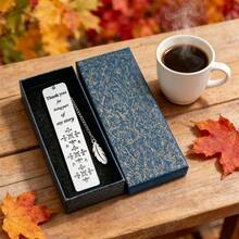 Silver Metal Hollow Flower Bookmark (Gift Box Packaging), Engraved With "Thank You For Being A Part Of My Life Story" And Feather Pendant, Suitable As An Important Gift For Teachers, Graduates, Elders And Friends - 1 Set - View 7