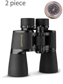 2 Sets High Definition 26x50mm Binoculars With Outdoor Compass, Suitable For Bird Watching And Concert Viewing, Also An Ideal Choice For Hunting And Fishing, Made Of Durable ABS Material, Suitable For Camping, Exploration, Hiking And Other Outdoor Activities. Perfect Birthday And Christmas Gift - Multicolor - View 1