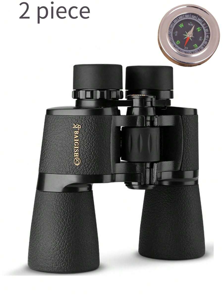 2 Sets High Definition 26x50mm Binoculars With Outdoor Compass, Suitable For Bird Watching And Concert Viewing, Also An Ideal Choice For Hunting And Fishing, Made Of Durable ABS Material, Suitable For Camping, Exploration, Hiking And Other Outdoor Activities. Perfect Birthday And Christmas Gift - Multicolor - View 1