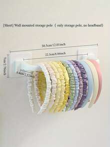 1 pieza Soporte para diademas, organizador de coleteros y gomas para el cabello montado en la pared, soporte adhesivo sin perforación para diademas, estantes de almacenamiento y exhibición de diademas para niñas o mujeres - Blanco - Ver 11