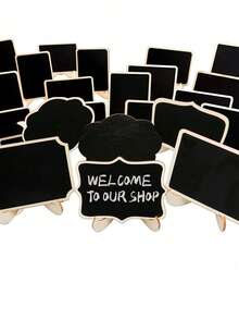1-20Pcs Mini Chalkboard Sign With Stand, For Message Display Board, Small Wooden Chalkboard, Creative Wood Crafts, Small Blackboard, Coffee Decoration, Restaurant Display Board, Message Board, Home Art Board - Multicolor - View 9
