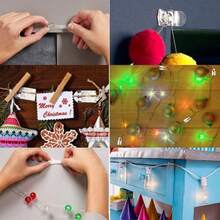 40/60pcs Strong & Removable Decorative Hooks, Damage-Free Durable Adhesive Hooks, Suitable For Kitchen & Indoor Decoration - Multi-Functional Mini Lightweight Wire Clips, Easy To Hang, Perfect For Home, Room, Party, Christmas Decoration Use. - View 8