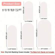 白色拱門背景布 5ft/6ft/6.6ft/7.2ft 婚禮拱門套布 2件組 彈性布料 圓頂拱門背景布 適用生日派對與婚禮拱門框架裝飾（不含拱門框架，僅布料背景） - 白色 - 查看 4
