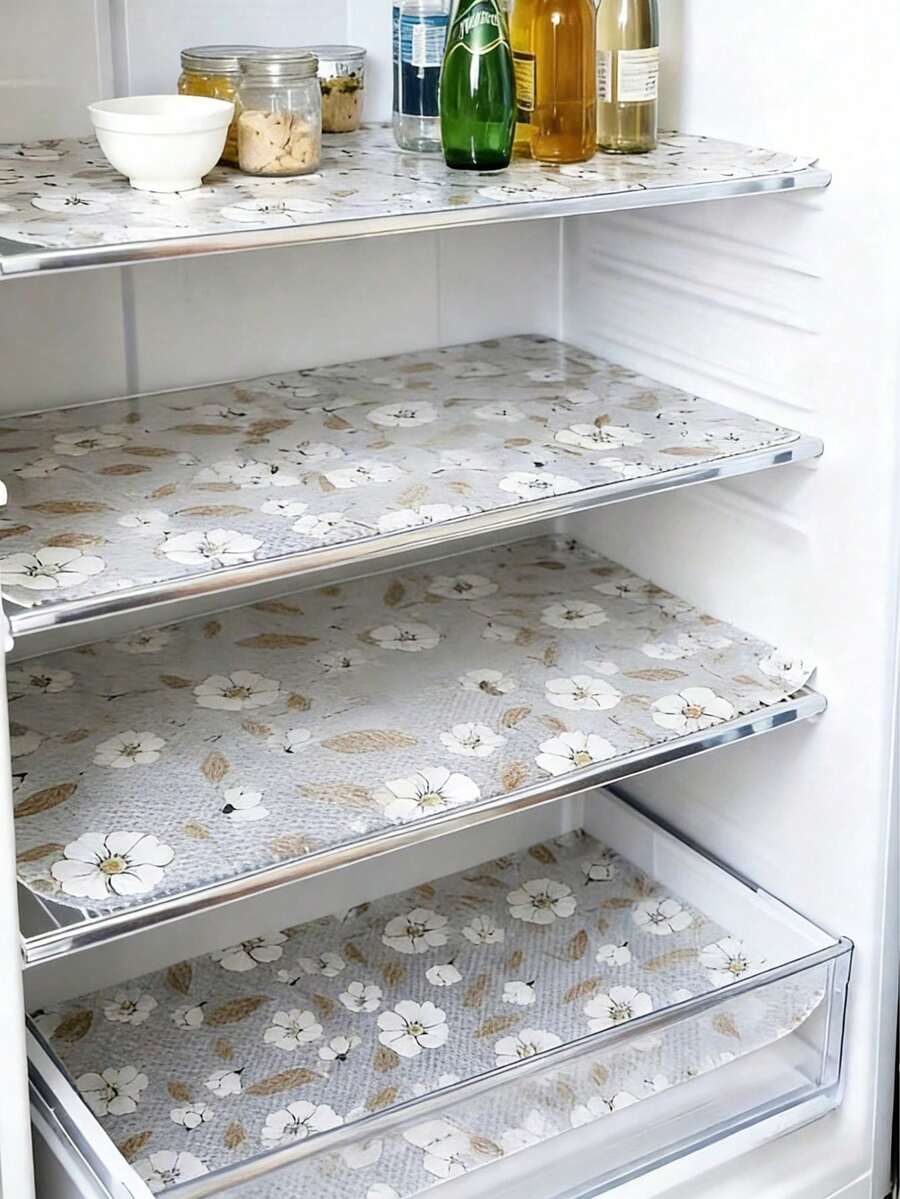 1PC/2PCS/4PCS,Waterproof Refrigerator Mat - Moisture-Proof, Non-Slip, Washable And Reusable. Made Of High-Quality Materials With A Novel Lemon Pattern. Suitable For Refrigerator And Kitchen Decoration, Door Mat, Personalized Gift, Kitchen Essentials, Tools, Kitchen Gadgets, Kitchen Supplies, Sushi, Cooking, Kitchen, Kitchen Accessories, Kitchen Supplies