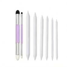 Set 8 Alat Sketsa dan Pencampur Warna, Kuas Spons dan Alat Pencampur Warna Kertas, Cocok untuk Pelajar dan Seniman yang Menggambar dengan Arang. - Blender gambar 8 bagian - View 10