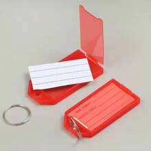 5/10/15/20/25/30Pcs Colorful Plastic Key Tags Set With Open Rings And Blank Paper Labels, Can Be Used To Mark Luggage Bags To Prevent Loss - Multicolor - View 9