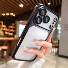 Casing Ponsel TPU Matte Transparan Mewah, Kompatibel dengan iPhone 18 Pro Max 18 Pro 17 Pro Max Air 16 15 14 13 12 11 Pro Max Plus, Transparan dengan Perlindungan Kamera, Casing Ponsel 18 Promax, Tepi Lembut Tahan Guncangan, Casing Pelindung Unisex - Hitam - View 3