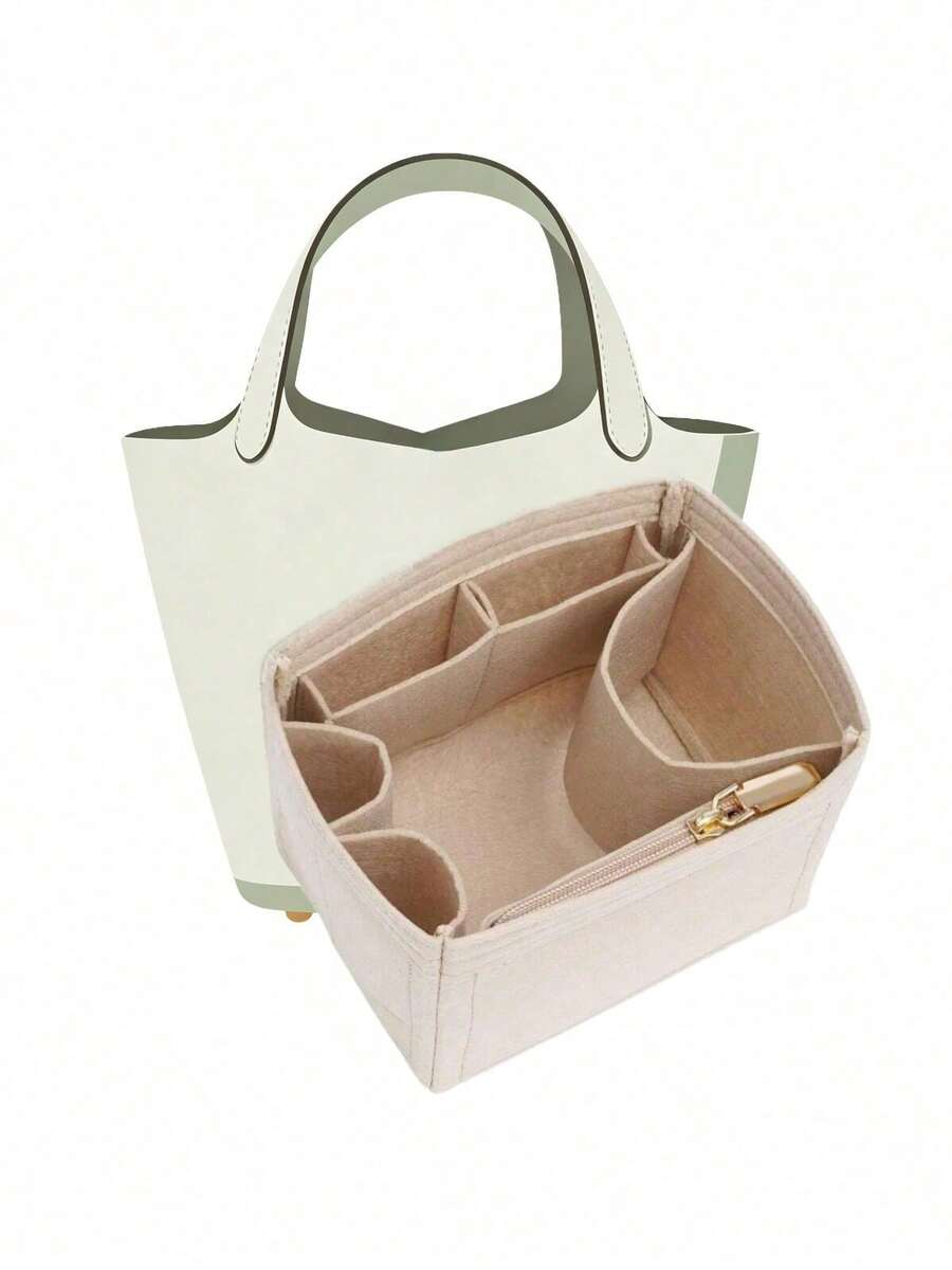 18 buah Alas Organizer Felt untuk Picotin 22, Tas Dalam Berkualitas Tinggi Kapasitas Besar, Organizer Tas Tote (Beige) - Krem - View 1