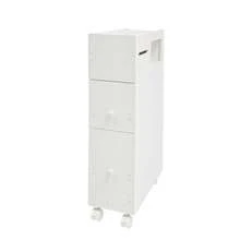 YUNRUX Bathroom Cabinet, Slim Bathroom Shelf, Rolling Storage Cabinet - 白色 - 查看 9