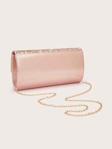 REMANLAND Shiny Evening Clutch, Elegant Fashion Envelope Bag, Women's Wedding Party Ball Clutch - Champagne - View 7
