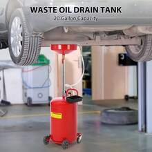 Techigher 75L Portable Waste Oil Drain Tank, Air Operated Mobile Suction Oil Drainer With Wheels, Height Adjustable Fluid Extractor With Tool Tray For Garage & Workshop - Multicolor - View 5