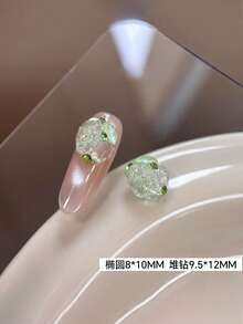 5 buah Hiasan Kuku Rhinestone Telur Merpati Bunga Es, Warna Permen Musim Panas, Bola Rhinestone Es Hancur Oval Tanpa Dasar - MultiWarna - View 12