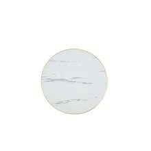 Modern Round Side Table With A Gold Stainless Steel Frame And Marble-Look Top For The Living Room, Luxury Side Table With A Sturdy Base. - 白色+MDF+金屬 - 查看 2