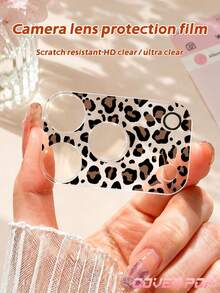 1 buah Pelindung Lensa Kaca Tempered Motif Leopard Cokelat, Kompatibel dengan Apple 17 Pro/17 Pro Max, Perlindungan Kamera Belakang Menyeluruh, Tahan Gores dan Tahan Aus, Pemasangan Mudah - Clear - View 5