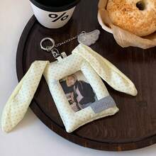 Polka Dot Series Rabbit Ear Card Holder (Fashion Design, Card Storage, Creative Style); Suitable For Doctor/Nurse ID Badge And Transportation Card. Neutral Design - Versatile Choice For Halloween, Easter, Thanksgiving Or Birthday. - Multicolor - View 5