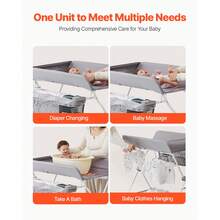 Baby Changing Table, Foldable Diaper Change Station With Side Basket, Adjustable Height Portable Changing Table With Lockable Wheels, Multi-Functional Storage Organizer Nursery, Light Gray - Foldable, Light Gray, X-shape, 4-tier - View 6