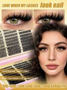540 Single Cluster Eyelash Tray, Large Capacity, 9-16mm Mixed Length Cluster False Eyelashes, Suitable For Beginners DIY Eyelash Extension Kit At Home, Eyelash Clusters, Single False Eyelashes, False Eyelashes, False Eyelashes - View 3