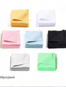50pcs Jewelry Gold Silver Cleaning Cloth, Silver Polishing Cloth, Gold Platinum Small Polishing Cloth - 1 Pack - View 1