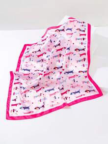1pc New Floral Design Fashion Versatile Square Silk Scarf, Head Accessory, Wrist Accessory, Small Scarf - Red-839 - View 18