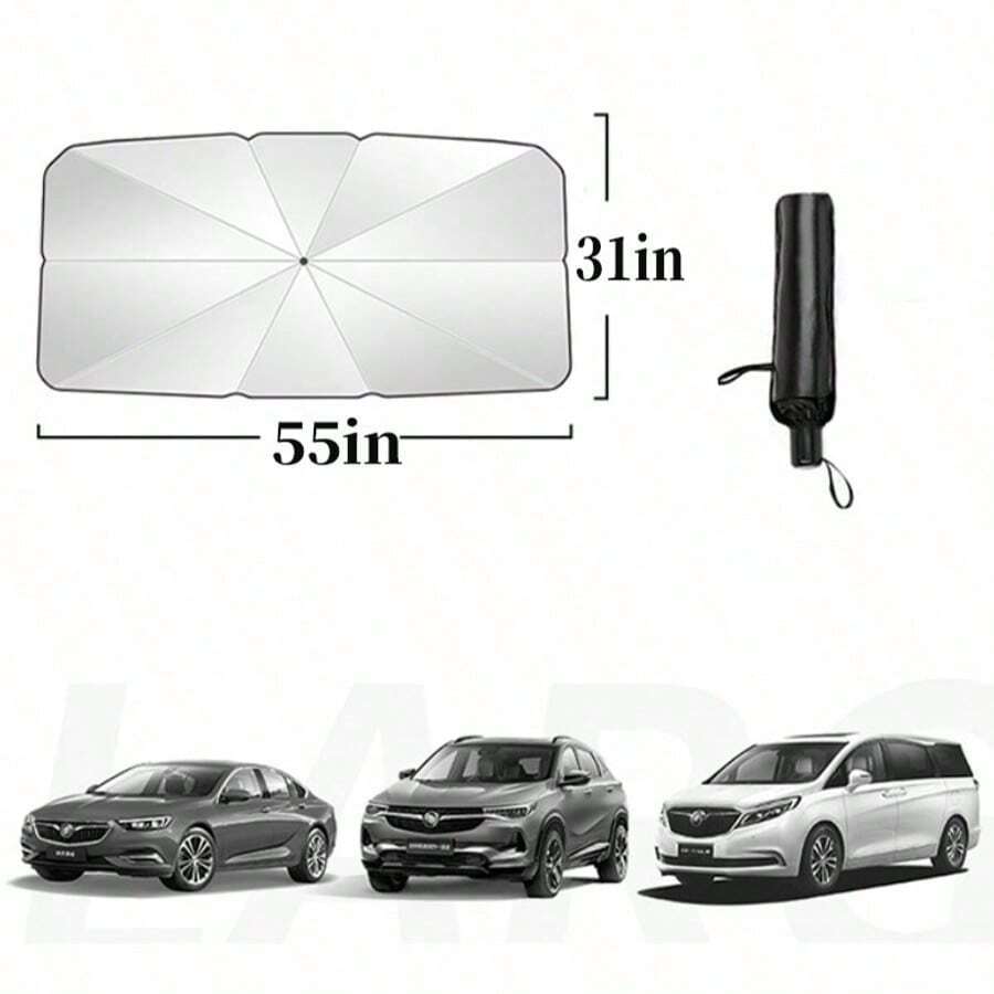Car Sunshade, Windshield Sunshade, Heat Insulation, Foldable Car Sunshade, Block UV Rays, Protect Car Interior And Prevent Aging, Universal Design, Space-Saving, Foldable Easy To Install And Store, Suitable For Sedan/SUV/MPV, - Multicolor - View 1