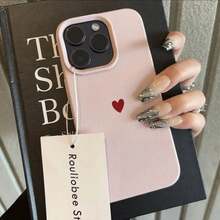 Simple Red Love Heart Soft TPU Phone Case For IPhone 17 Air 16 14 13 12 11 Pro Max 7 8 Plus Cover For IPhone 16E 15 Pro Cases - T12283玫瑰紅 - 查看 8