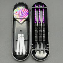 3PCS/SET Pink Laser Tail Wing Darts Set, 18.5g/Pc Lightweight Feel Darts With Portable Box - Purple - View 2