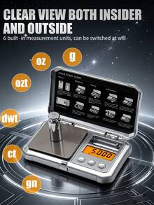1 Small Electronic Scale, Gold Scale, Jewelry Scale, Powder Scale, Coffee Scale, Gold And Silver Two Kinds Of Spraying, Suitable For Daily Measurement Of Precious Metals, Jewelry, Jewelry Small Objects, Not Including Batteries - Multicolor - View 2