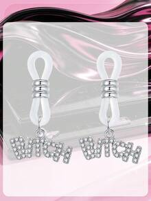 Adjustable Fake Nipple Rings Faux Nipple Dangles With Heart,Peal,Clear Rhinestones,Non Piercing Nipple Jewelry,Fake Nipple Piercings Valentines - Multicolor - View 11