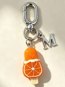 1pc Summer Fresh Fruit Popsicle Letter Keychain Pendant, Girl Bag Charm Phone Accessory, Best Friend Gift - Multicolor - View 4