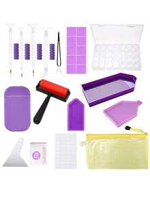 Kit Completo de Pintura de Diamante 5D DIY com Ferramentas e Suprimentos - Conjunto Portátil de Artesanato de Ponto Cruz, Incluindo Ferramentas Essenciais e Acessórios de Bordado Artístico - A - Visão 1