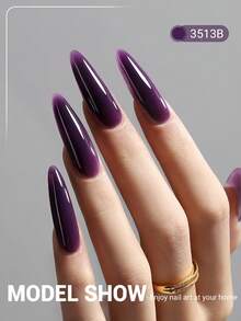YOKEFELLOW 15mL Jelly Gel Nail Polish Purple Translucent Series Soak-Off UV Cured Summer Manicure Suitable For Nail Salon And Home DIY - Purple - View 2
