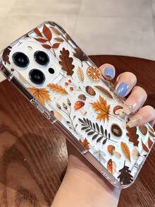 1pc Minimalist Personalized Autumn Leaf Pattern Transparent TPU Shock-Absorbing Airbag Anti-Drop Anti-Fingerprint Phone Case Compatible With IPhone 16/16 Pro/16 Plus/15/15 Pro Max/15 Pro/11/12/13/14 Pro Max/11 Pro/11 Pro Max/12 Pro/12 Pro Max/13 Pro/13 Pro Max/14 Pro/14 Pro Max Soft Shell Premium Creative - Multicolor - View 2