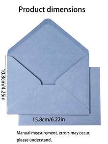 20pcs/50pcs - Fashionable High-End Fog Blue Flap Envelopes, Blank Envelopes, Suitable For Party, Wedding, Thank You Letter, Invitation, Birthday Greeting, Father's Day, Teacher's Day, Independence Day Occasions. - Foggy Blue Blank Envelope - View 3