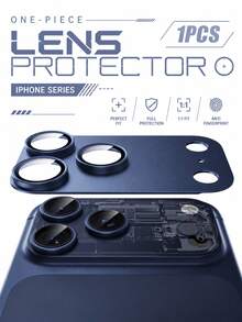 1 buah Pelindung Lensa Kamera Armor Logam Matte Biru Tua, Kompatibel dengan iPhone 18 Pro Max 18 Pro 17 16 Pro Max 15 14 13, Pelindung Modul Kamera Cakupan Penuh, Kaca Tempered Anti-Silau AR, Tahan Guncangan, Tahan Gores, Anti Sidik Jari, Cocok untuk Casing Ponsel dan Pelindung Lensa - Navy Blue - View 1
