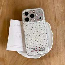 Sanrio Hello Kitty Large Window Polka Dot Phone Case Compatible With Apple 17 Pro Max, 16/15, 13/14, 12/11, Full Coverage Anti-Drop Protective Cover - White - View 4