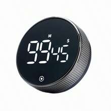 1pc Kitchen Timer For Cooking Baking, Home Countdown Timer Reminder Alarm Clock With Magnetic Backing, Rotary Timer With 3 Volume Levels, Time Management Remind Timer, 3*AAA Battery Operated (Battery Not Included) - LED digital display - View 13