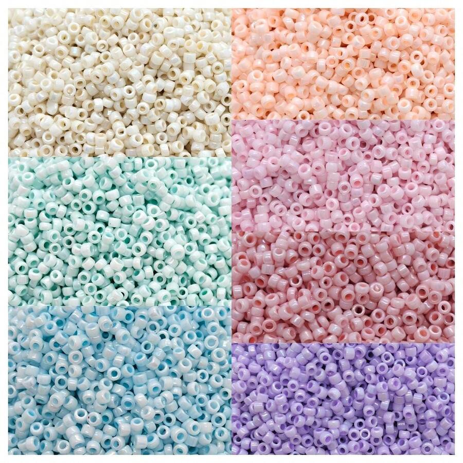 650pcs, 5g/Pack, 1.8mm Macaron Color Glass Seed Beads, Handmade DIY Glass Beads Loose Beads For Necklace, Bracelet, Earrings, Colorful Tassel Jewelry, DIY Crafts, Beaded Painting, Decorative Ornaments