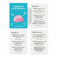 SMILE TALK Knowledge Brain Q&A Card Game, 50 Fun Q&A Cards, 5 Difficulty Levels, 3 Play Modes, Portable Brain Training Multiplayer Tabletop Game, Family Game Night, Party, Travel Interactive Toy, Creative Holiday Gift For Halloween, Thanksgiving, Christmas 50Cards - Baby Blue - View 9