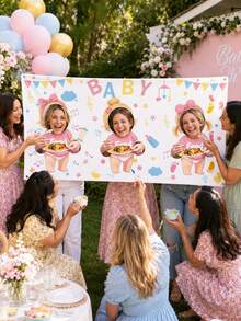 3-Piece Baby Baptism/Gender Reveal Party Decor Set: Includes Game Banner And Blindfold (Suitable For Boy/Girl Parties, Guest Interactive Games, Photo Props And Wedding Parties) - Multicolor - View 2