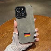 [24h Versand Aus DE/FR/ES]Solid Dark Grey Matte Base Slim Soft TPU Anti-Drop All-Round Protection Phone Cover Tiny Three Color German Flag Small Graphic Fit  11-17 Air Series,  S21-S26 Ultra,  Fingerprint Resistant Shock Absorption Phone Case, Clean Minimal Patriotic Country Fashion Festival Present For European Culture Enthusiast Friends - 2 - View 9