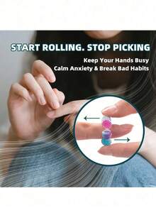 4pcs Sensory Stress Relief Rings - Anxiety Relief Rings And Finger Massagers; Silent Acupressure Massage Rings (Gradient Color) Suitable For Adults And Teenagers; Ideal For Classroom And Office; Perfect Gift - Multicolor - View 2