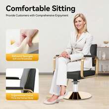 Salon Barber Chair, Hair Salon Chairs For Hair Stylist With Hydraulic Pump & 360° Swivel, Adjustable Height Barber Styling Chair Spa Beauty Equipment For Barbershop, Home [A Good Gift For Family And Friends] - Default - View 2