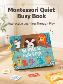 4Pcs Cartoon Themed Busy Book Set, Dinosaur/Animal/Number/Traffic Pattern Tear & Stick Activity Book, Cognitive Training Interactive Book For Kids Age 0-4, Preschool Learning Activity Toy - Multicolor - View 2