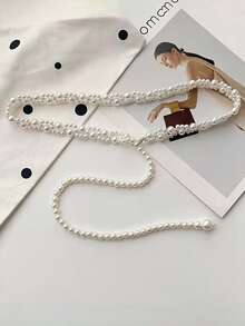 1 Piece Of Bridal Multi-Layer Faux Pearl Belt Waist Chain Wedding Decoration Waist Chain - White - View 7
