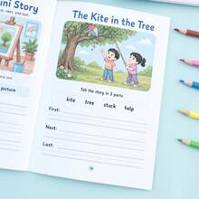 Children's English Picture-To-Writing Practice Book With Vocabulary Bank And Sentence Structure Guidance, Early Childhood English Picture-To-Sentence And Short Essay Writing Enlightenment Learning Workbook, Back To School School Supplies, Teacher Classroom Holiday Learning Gift - Multicolor - View 8