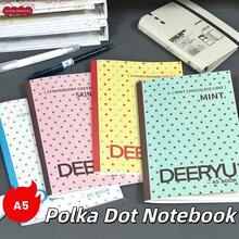1pc Polka Dot Thin Crisp Notebook, 60 Pages Lined, Glue-Bound Loose-Leaf Sketchbook, Back-To-School Essential, Exam Preparation, Self-Study Practice, Classroom Notes, Office Work, Portable Calculation, Desktop Memo, Error Correction, Excerpt Recording, Holiday Gift, Birthday Present, Classmate Gift, Home Writing, Commute Notes, Japanese Style Planner, Ins Creative, Time Notes, Hand-Drawn Sketch, List Writing, Review Organizer, Portable Writing Notebook, Desktop Stationery, Pre-Exam Review, Monthly Excerpts, Travel Companion Notebook, Exam Preparation Organizer - A - View 1